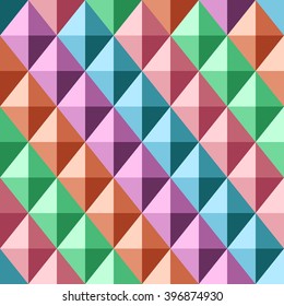 Colorful geometrical seamless pattern. Low poly style abstract background.