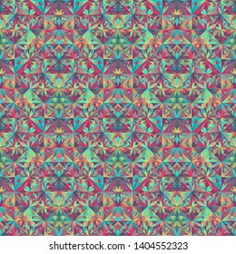Colorful geometrical triangular flower pattern background design - abstract gradient polygonal seamless multicolor vector illustration