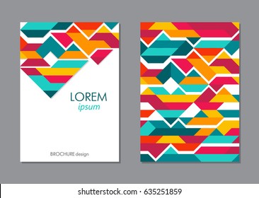 Colorful geometricbusiness brochure,leaflet, flyer, cover page, folder design on white background. Vector template