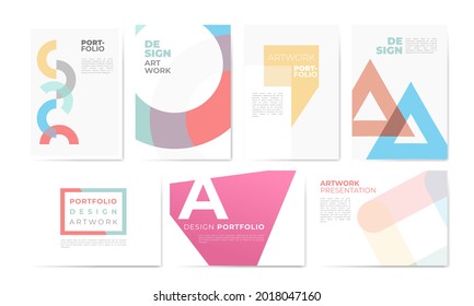 Colorful Geometry Cover Book Pattern Vector Illustration Set