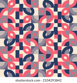 Colorful Geometry minimalistic composition texture Design, with pink and blue and cream, used in wallpaper, patterns, UI, website, print, poster, fabric in Abstract geometrical Vector illustration