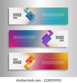 Colorful geometry modern banner.