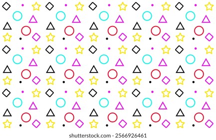 Colorful geometry pattern on white background