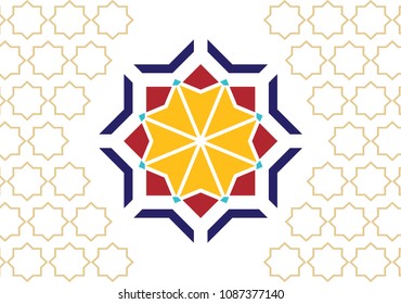 colorful geometry pattern typical of islam and arab