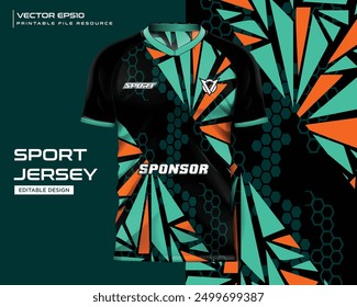 colorful geometry stripe grunge t shirt mockup sport jersey design for football soccer, racing, e sports, running design kit