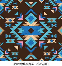 colorful geometry tribal seamless pattern