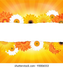 Colorful Gerber Card With Paper, Vector Illustration