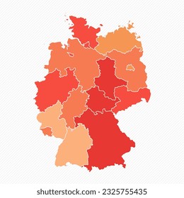 Bunte Deutschland geteilte Kartendarstellung, kann für Geschäftsdesigns, Präsentationen oder alle geeigneten Designs verwendet werden.