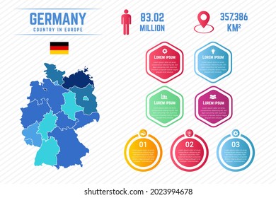 Colorful Germany Map Infographic Template