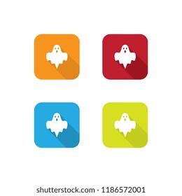 Colorful Ghost Icons With long Shadow