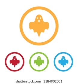 Colorful Ghost Icons With Rings