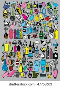 Colorful Giant Bottles Collection (vector)