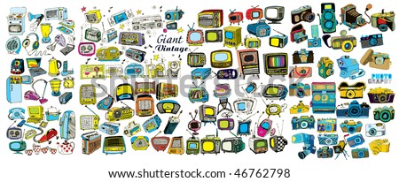 Colorful Giant Retro Tech Collection (vector)