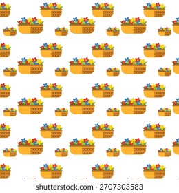 Colorful Gift Basket Pattern on background