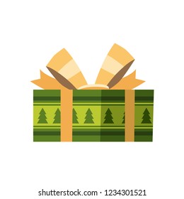 Colorful gift box with bows and ribbons. Presents isolated on white. Sale, shopping concept. Collection for Birthday, Christmas. Vector illustration.