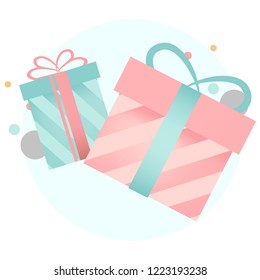 Colorful gift box design vectors