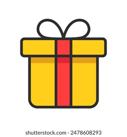 Colorful Gift Box Icon Isolated Vector Illustration