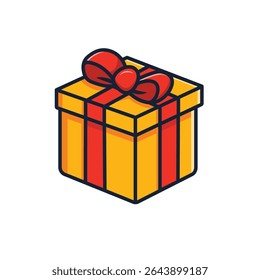 Colorful Gift Box Icon Set – Flat Vector Present Icon for Celebration and Holiday Design