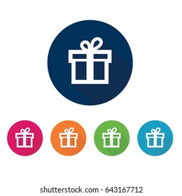 Colorful gift box icon. Vector illustration.