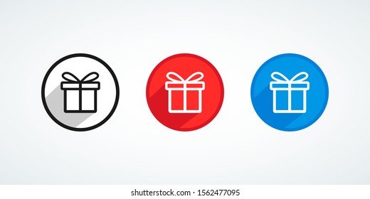 Colorful gift box on circle