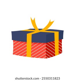 Colorful gift box on a white background. Vector Illustration. Flat design style