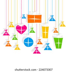 colorful gift box pattern background vector