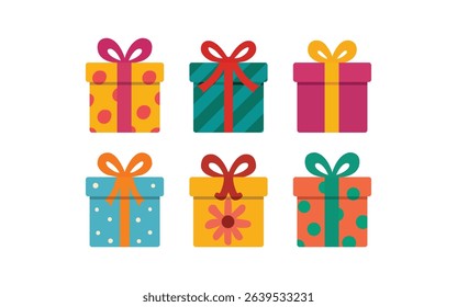 colorful gift box set illustration