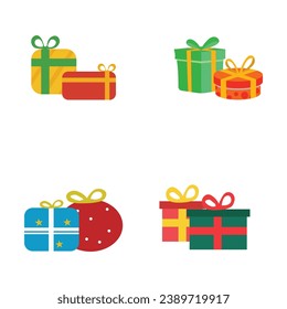 Colorful gift box vector for Christmas decoration. Christmas and New Year decorations.