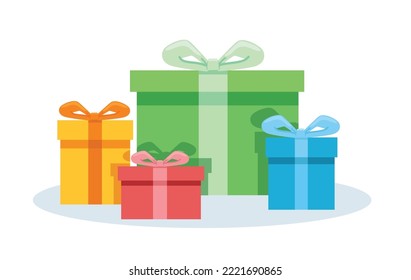 colorful gift boxes with a bow vector illustration	