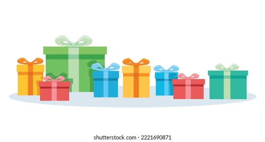 colorful gift boxes with a bow vector illustration	