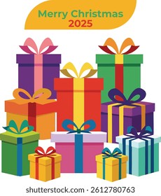 Colorful Gift Boxes with Bows and 