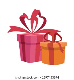 colorful gift boxes icon over white background, vector illustration