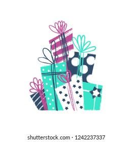Colorful gift boxes isolated