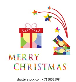 Colorful gift boxes and package with a gift. Design for postcard, banner, poster or print.