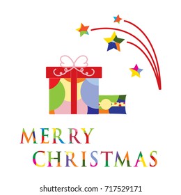 Colorful gift boxes and package with a gift. Design for postcard, banner, poster or print.