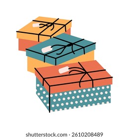 colorful gift boxes packaging Illustration