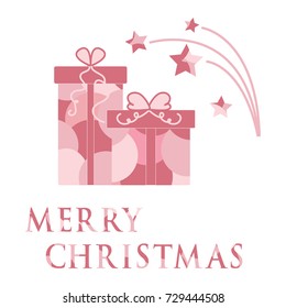 Colorful gift boxes. Packing with ornament.Design for postcard, banner, poster or print.