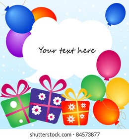 Colorful gift boxes with place for your text