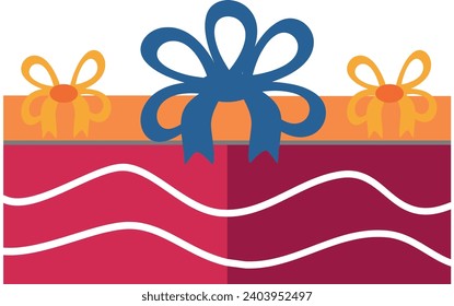 Farbige Geschenkbox und Set mit Band für Design und Dekoration