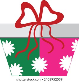 Colorful gift boxes and set with ribbon for designing and decoration