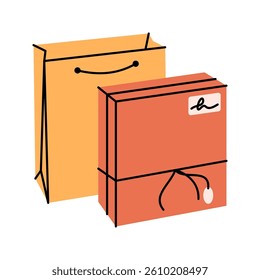colorful gift boxes and shopping bag Illustration