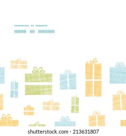 Colorful gift boxes textile texture horizontal frame seamless pattern background