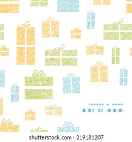 Colorful gift boxes textile texture frame corner pattern background