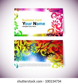Colorful Gift or Business Card Template - front and back side