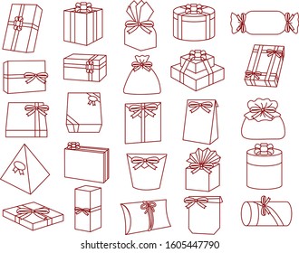 Colorful gift sets of various shapes