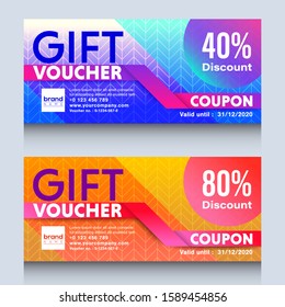 colorful gift voucher certificate coupon design template. 