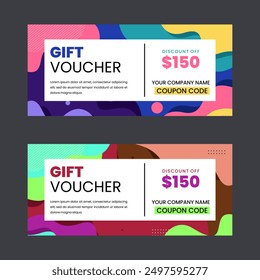 Colorful gift voucher horizontal banners