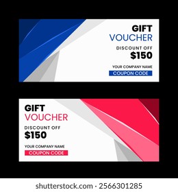 Colorful gift voucher horizontal banners