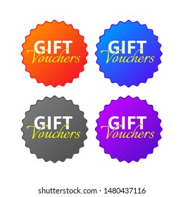 Colorful Gift Vouchers Offers Savings Icons Labels Vector