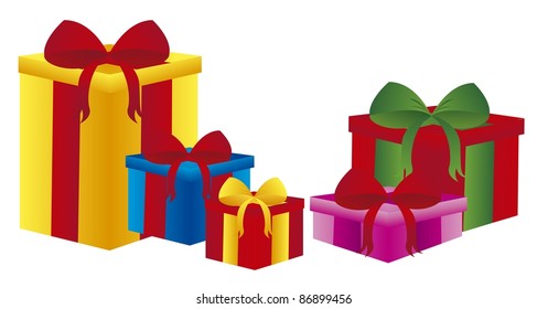 colorful gifts isolated over white background. vector